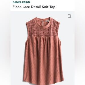 Daniel Rainn Fiona Lace Detail Knit Top NWT